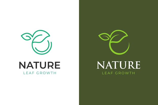 diseño de icono de logotipo de crecimiento de hojas con círculo hojas de tierra elemento gráfico de planta símbolo de señal para verde Día de la Tierra globo natural y verde de la tierra plantilla de logotipo