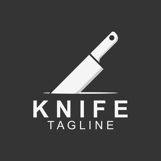 El diseño del icono del logotipo de la cuchilla de carnicero El diseño del logotipo del cuchillo de cocina del cuchilla del carnicero Vector elegante en fondo blanco Ilustración vectorial