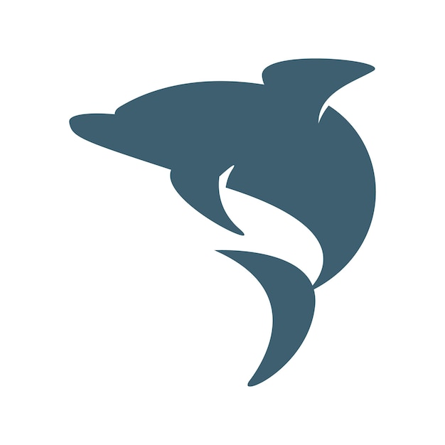 Diseño de icono de logotipo de delfín
