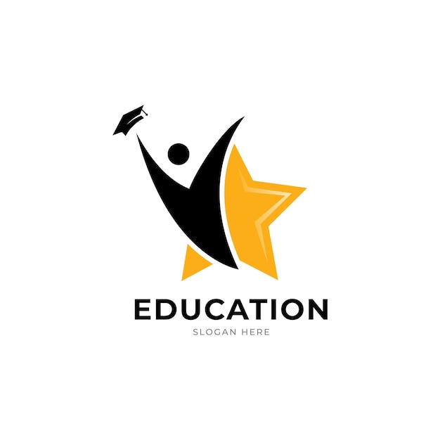 Diseño de icono de logotipo de educación de estudiante de graduación, ilustración vectorial.