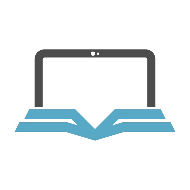 Diseño del icono del logotipo de la educación en línea