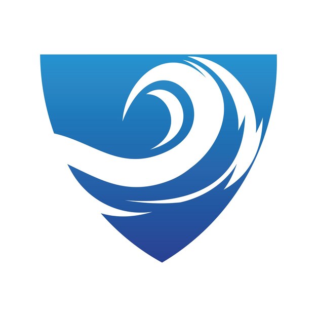 Diseño de icono de logotipo de escudo de onda