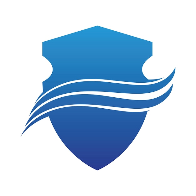Diseño de icono de logotipo de escudo de onda