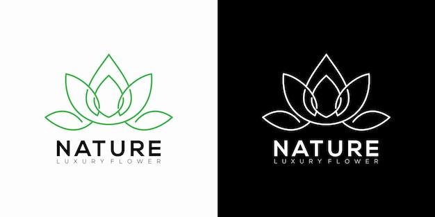Diseño de icono de logotipo de flor de loto minimalista vectorial