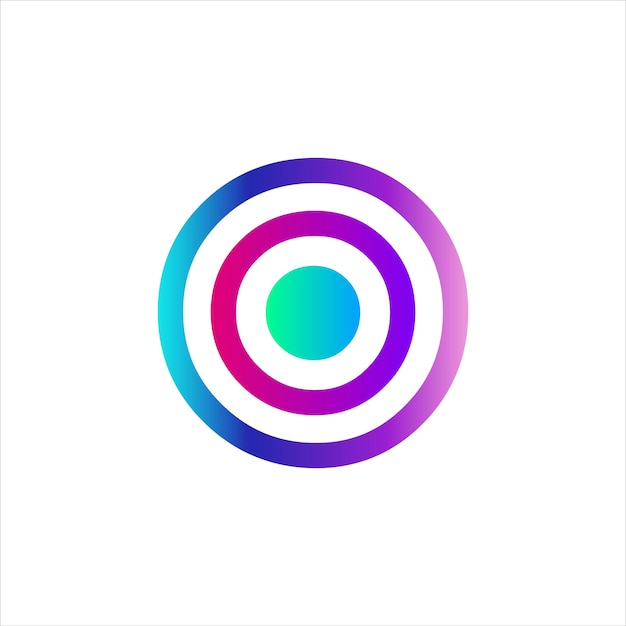 diseño del icono del logotipo del gradiente del círculo concéntrico