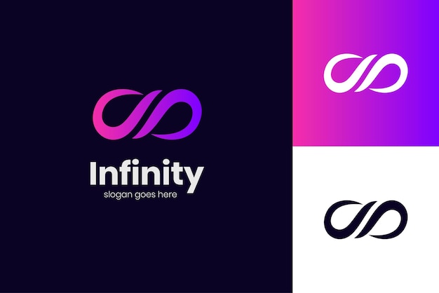 Diseño de icono de logotipo de gradiente infinito para símbolo tecnológico símbolo de logotipo de cinta infinita