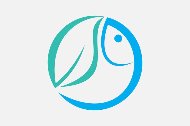 el diseño del icono del logotipo de la hoja de pescado el símbolo del logotipo de la naturaleza del pescado verde para Usable para para Business Branding.