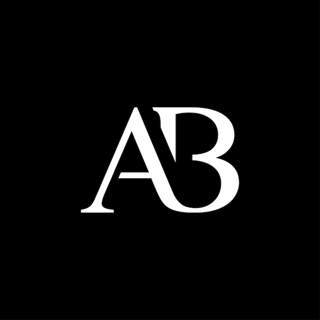 Diseño del icono del logotipo de la letra AB