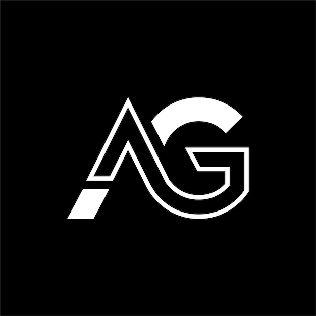 Diseño del icono del logotipo de la letra AG