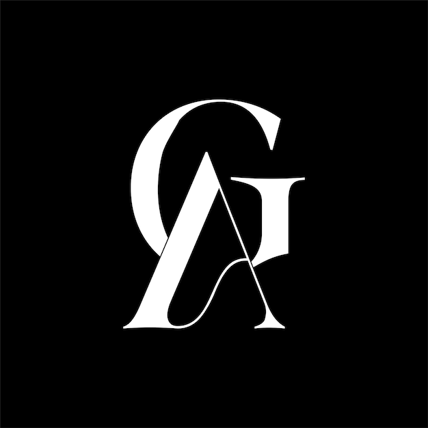 Diseño del icono del logotipo de la letra AG
