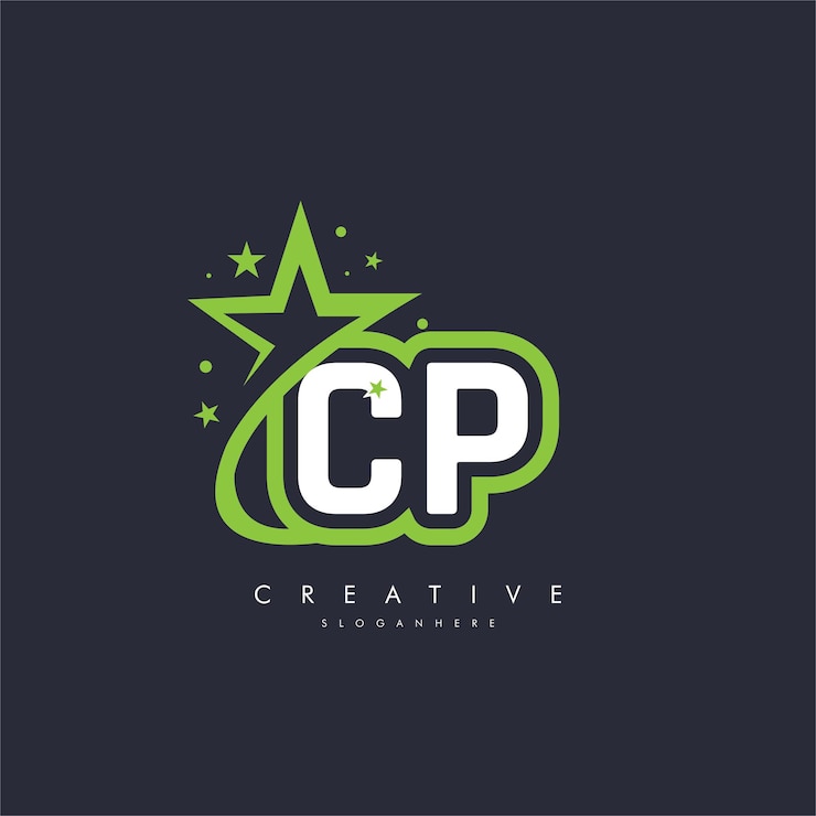 Vector diseño del icono del logotipo de la letra cp pc star plantilla creativa para empresas y negocios