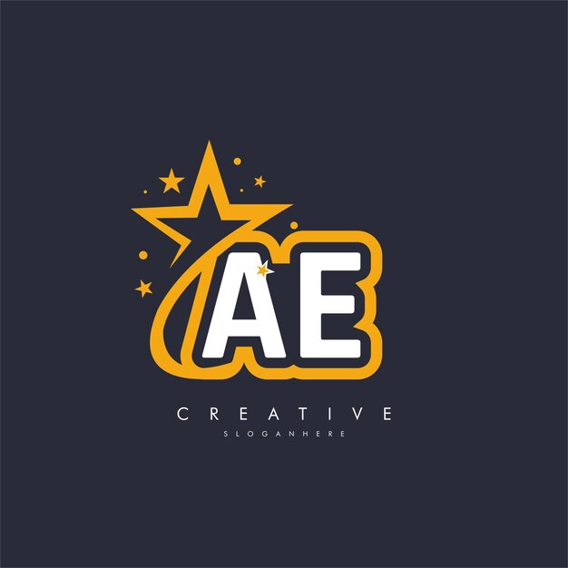 Diseño del icono del logotipo de la letra EA Star plantilla creativa para empresas y negocios