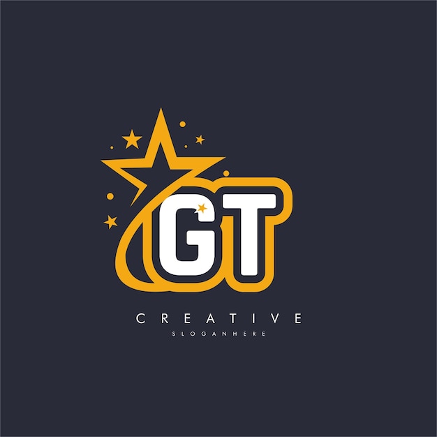 Diseño del icono del logotipo de la letra GT Star plantilla creativa para empresas y negocios