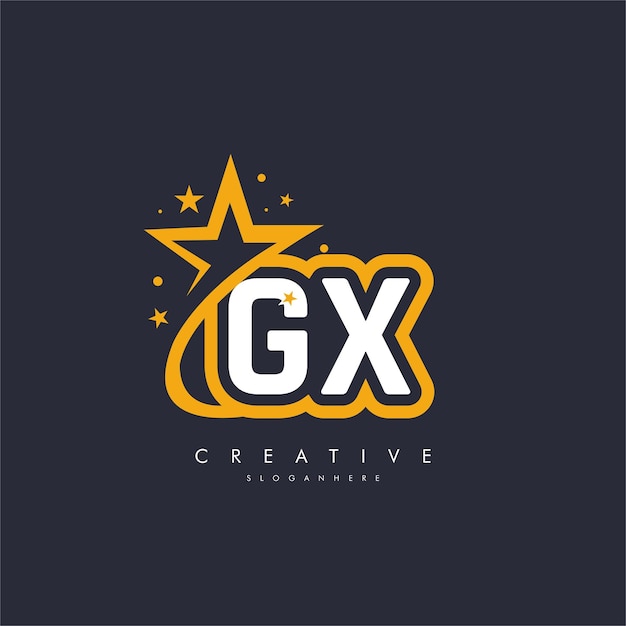 Diseño del icono del logotipo de la letra GX XG Estrella plantilla creativa para empresas y negocios