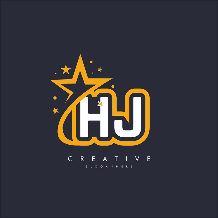 Vector diseño del icono del logotipo de la letra hj jh star plantilla creativa para empresas y negocios
