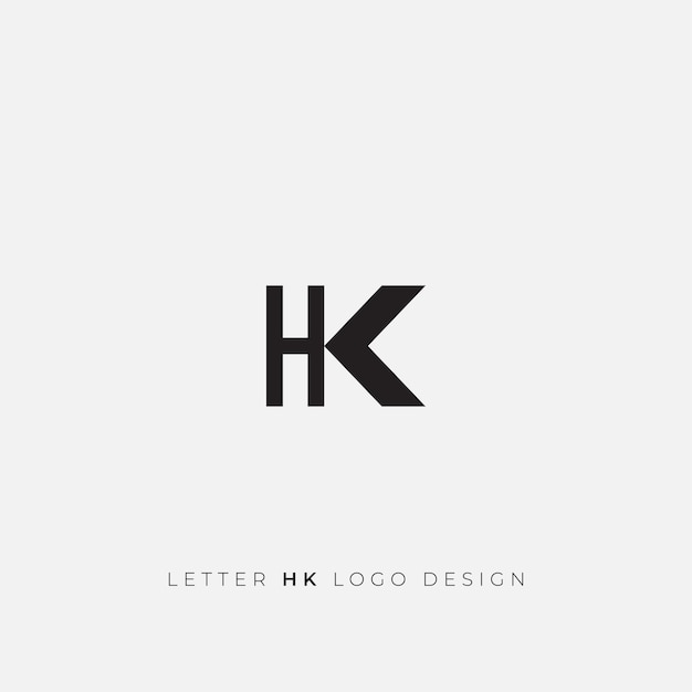 Vector diseño del icono del logotipo de la letra hk o kh simple y limpio