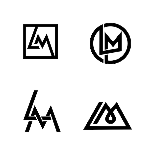 Vector diseño de icono de logotipo de letra inicial lm