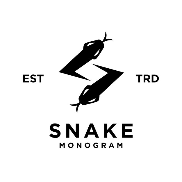 Diseño de icono de logotipo de letra inicial de serpiente S