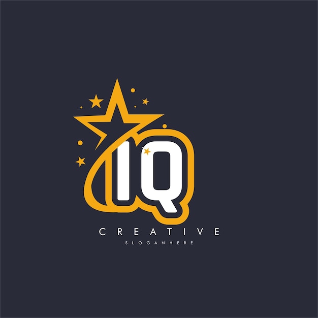 Diseño del icono del logotipo de la letra IQ QI Star plantilla creativa para empresas y negocios