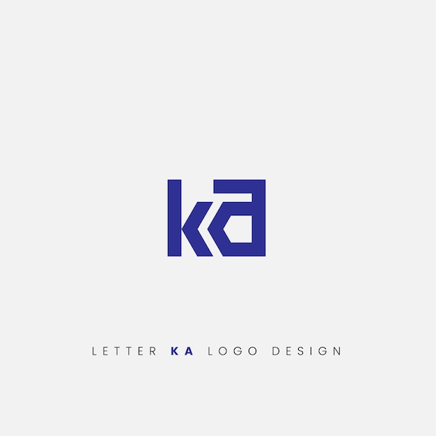 El diseño del icono del logotipo de la letra KA es simple y limpio
