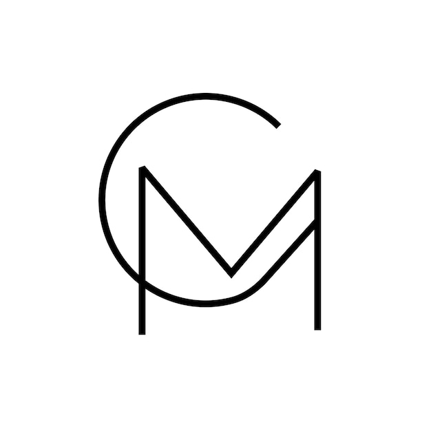 Diseño de icono del logotipo de letra monograma CM