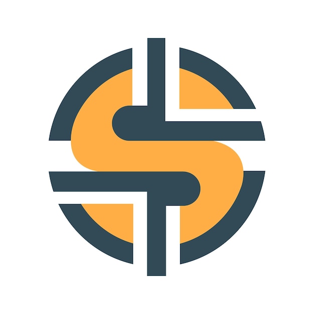 Diseño del icono del logotipo de la letra S dorada