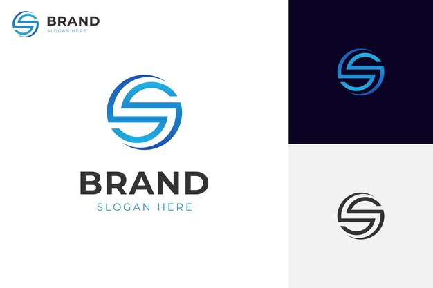 diseño de icono de logotipo de letra s tech con forma de línea de círculo estilo de línea para la plantilla de logo de identidad de marca