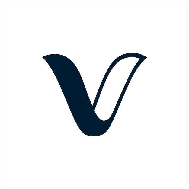 Diseño del icono del logotipo de la letra V del alfabeto