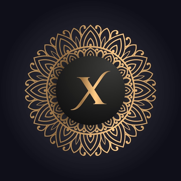 Diseño de icono de logotipo de letra X premium. Logotipo de borde de gema de marco de joyería de lujo. Icono de Belleza, Moda, Spa