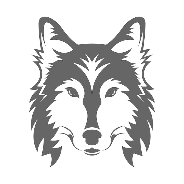 Diseño de icono de logotipo de lobo