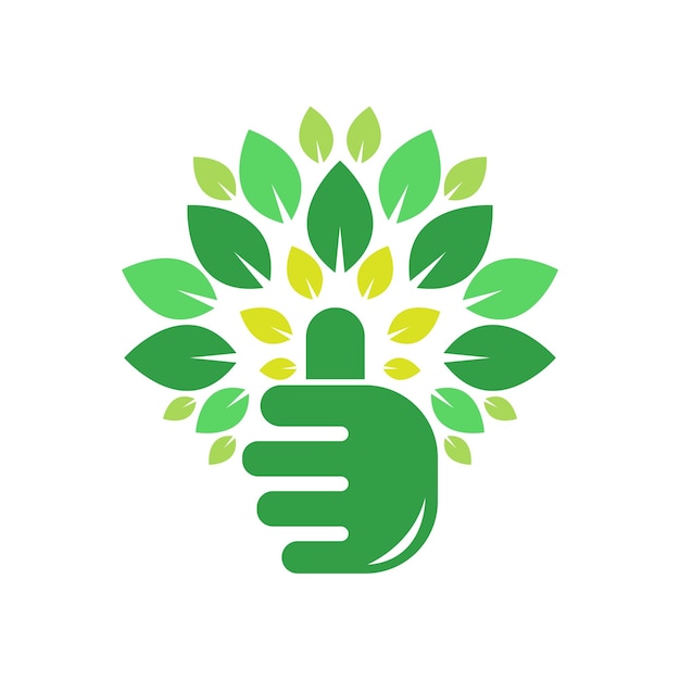 Diseño de icono de logotipo de mano de árbol