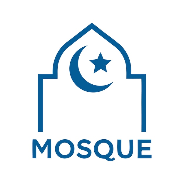 diseño de icono del logotipo de la mezquita ilustración de arte vectorial