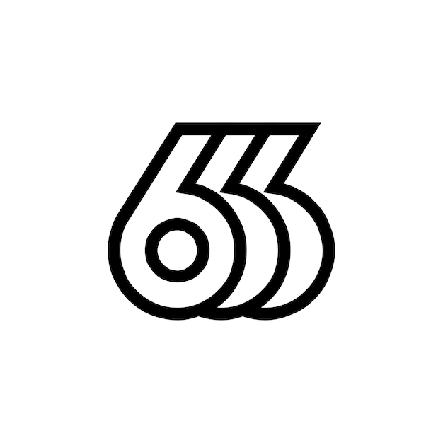 Diseño de icono de logotipo de monograma de 666 letras