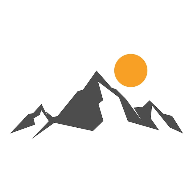 Diseño de icono de logotipo de montaña