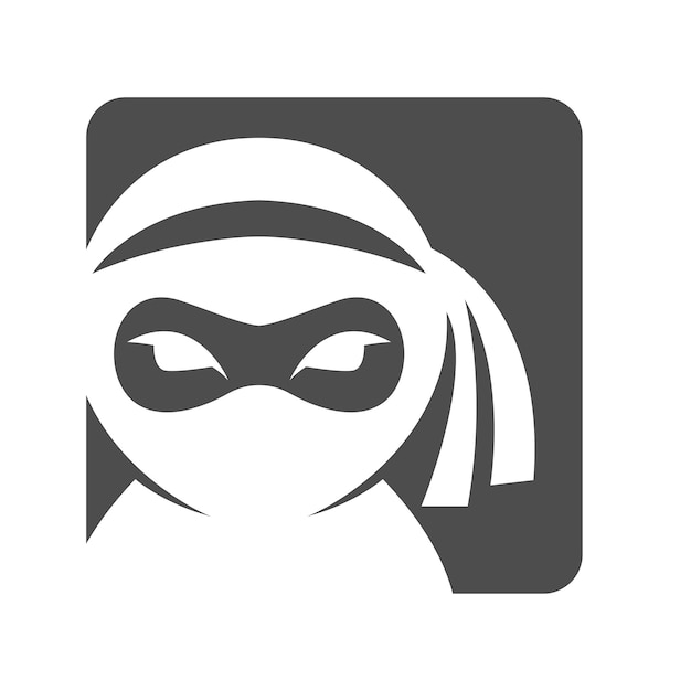 Diseño del icono del logotipo Ninja