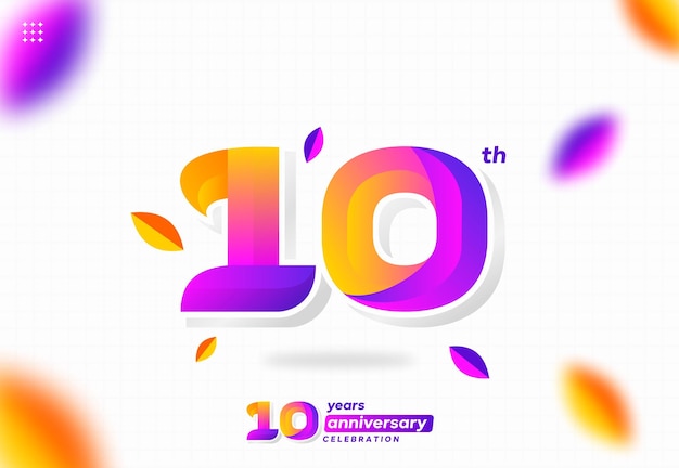 Diseño del icono del logotipo número 10, número del logotipo del décimo cumpleaños, aniversario 10