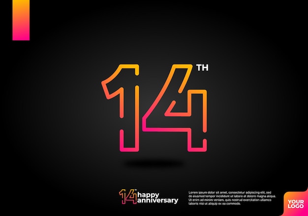 El diseño del icono del logotipo número 14 cumple 14 años.