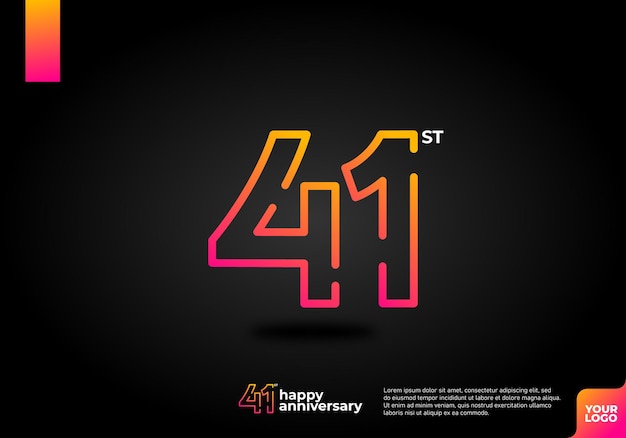 El diseño del icono del logotipo número 41 cumpleaños número 41 aniversario