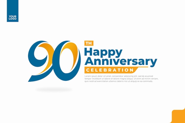 Diseño del icono del logotipo número 90 90o cumpleaños logotipo número aniversario 90