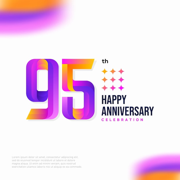 Diseño de icono de logotipo número 95, número de logotipo de cumpleaños de 95 años, aniversario 95