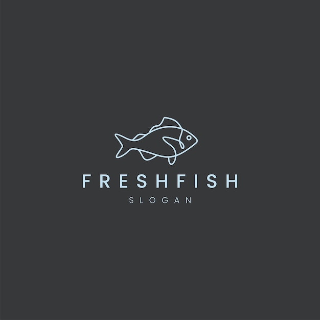 Diseño de icono de logotipo de pescado fresco