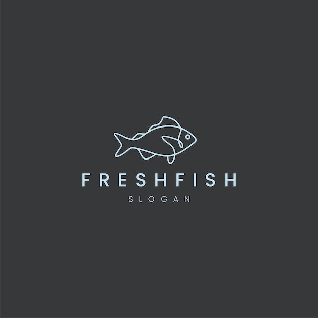 Diseño de icono de logotipo de pescado fresco