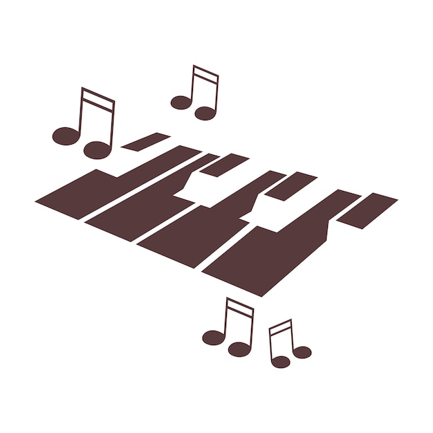 Diseño de icono de logotipo de piano