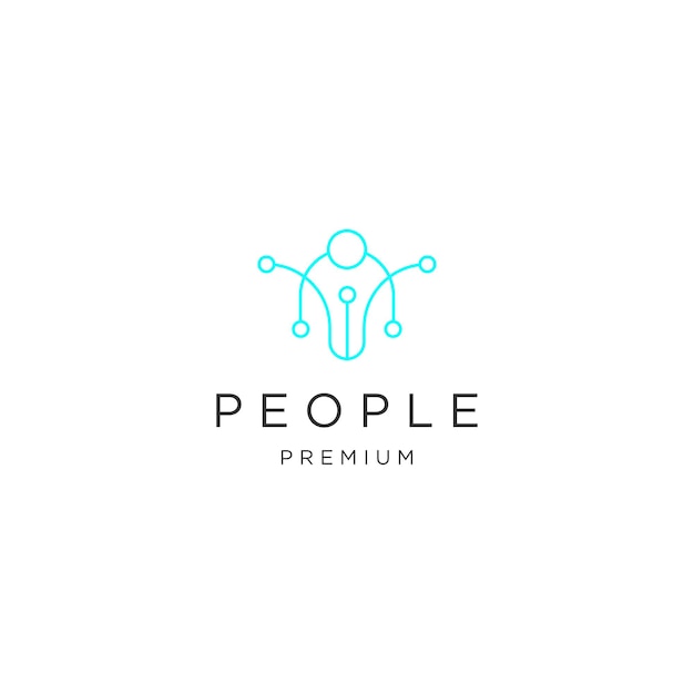 Diseño de icono de logotipo premium de personas abstractas minimalistas modernas