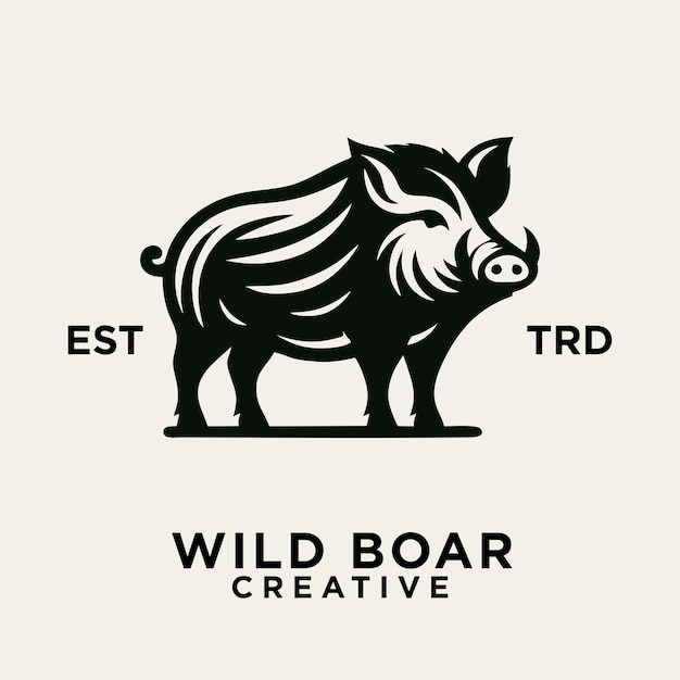 Diseño del icono del logotipo de Razorback Boar Wild Hog