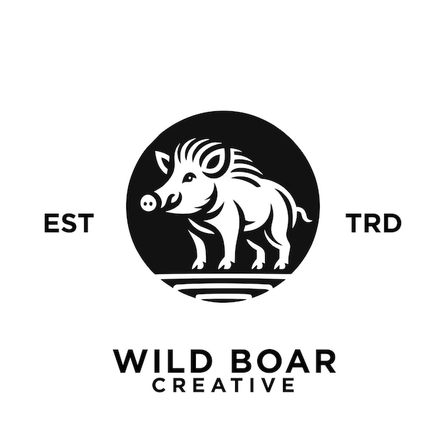 Diseño del icono del logotipo de Razorback Boar Wild Hog