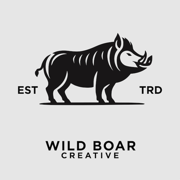 Diseño del icono del logotipo de Razorback Boar Wild Hog