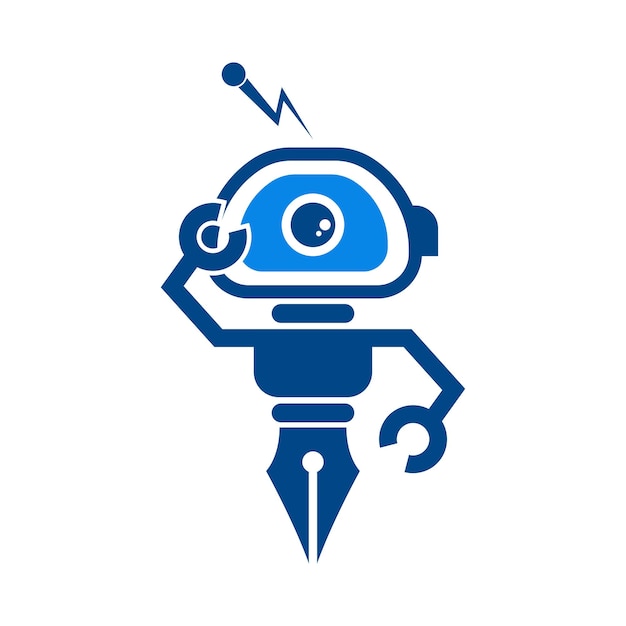 Diseño de icono de logotipo de robot