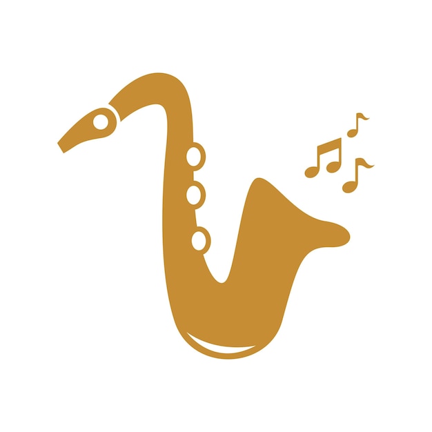 Diseño de icono de logotipo de saxofón