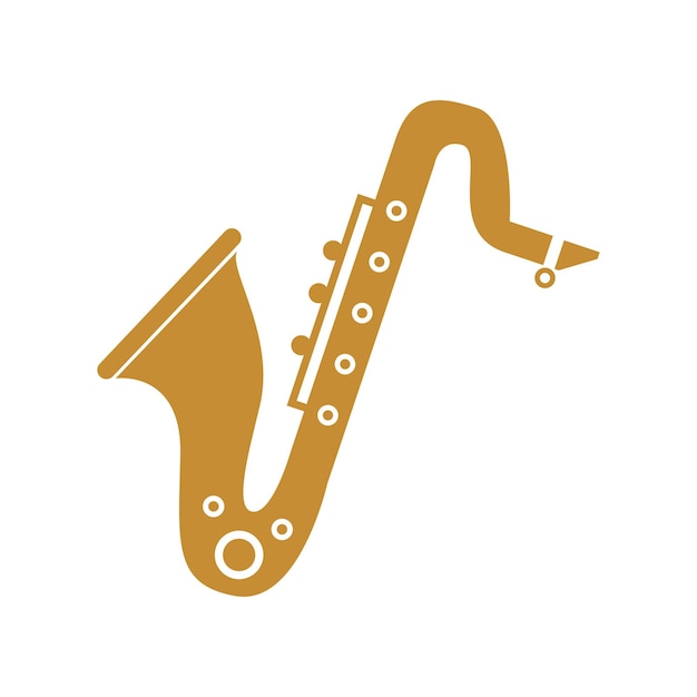 Diseño de icono de logotipo de saxofón